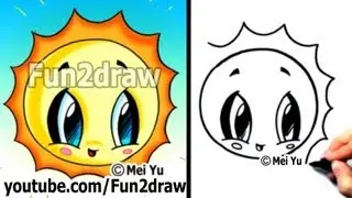 How to Draw Easy - Kawaii Tutorial - Cute Easy Cartoons - Sun | Fun2draw | Online Drawing Classes