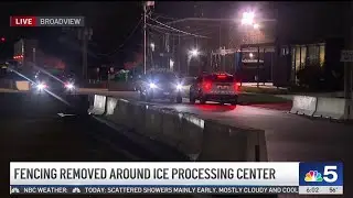 Tense confrontation in Chicago's East Side, fencing removed at Broadview ICE facility