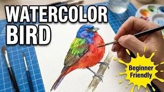 Peaceful Bird Watercolor Painting | Relaxing Nature Art Process