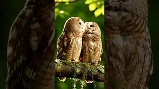 Beautiful Owl Couple Loving Each Other | Rare Romantic Moment in the Wild 🦉💖