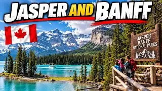 Camping in Canada - Jasper, Banff National Park 🇨🇦  Mountains WaterFalls and a Blue Skoolie