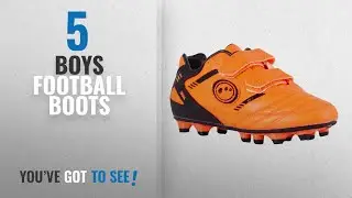 Top 10 Boys Football Boots [2018]: Optimum Tribal Velcro Moulded Stud Boys Boots, Orange (Fluro