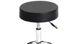 Home Depot Karl Home Black PU Leather Seat Adjustable Swivel Salon Bar Stool Hydraulic Rolling Chair