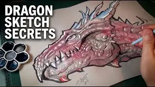 Step by Step Dragon Art | Sketching to Finished Painting