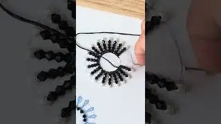 amazing bead embroidery design in circle #embroidery #beading #shorts #viral #trending #diy