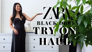 ZARA NEW IN BLACK DRESS TRY ON HAUL | PETITE FASHION