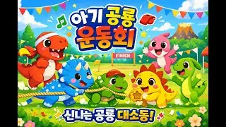 신나는 공룡 운동회에 초대해요! #동물만화 #동물에니메이션 #숫자배우기 #글자배우기 #유치원 #동물 #cocomelon