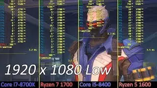 [1080p Low] Overwatch i7-8700K vs Ryzen 1700 vs i5-8400 vs Ryzen 1600