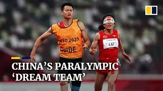 Blind Chinese runner and guide form dream team to smash Paralympic record and take gold in Tokyo