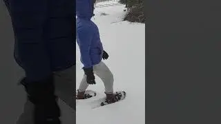 Beginner trying out Crescent Moon Snowshoes 