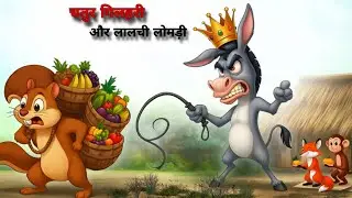 चतुर गिलहरी और लालची लोमड़ी | Moral Cartoon Story in Hindi | Animal Story for Kids | Hindi Kahani