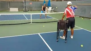 Pickleball backhand flat putt 2 with Peter Huang
