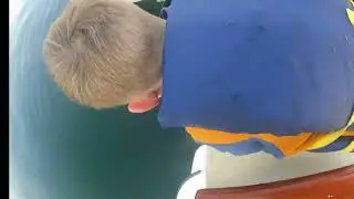 Pulling our prawn trap on Thanksgiving