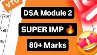DSA MODULE 2 SUPER IMPORTANT QUESTIONS 💯🤩|BCS304 MODEL PAPER SOLUTION PASSING PACKAGE 22 Scheme #vtu