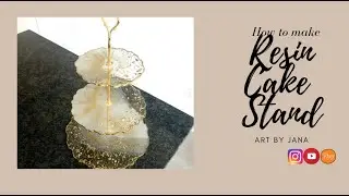 EPOXY Resin Cake Stand / White & Gold / DIY