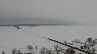 Train going through Hull, IL Jan. 2019 400 ft DJI Spark