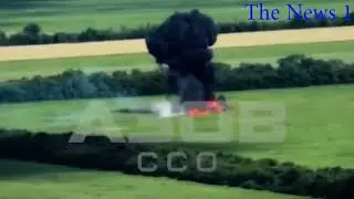 Huge fireball explosion as Russian helicopter gunship is DESTROYED by Ukraine forces in Donetsk