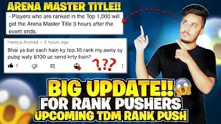 Big Update Rank Push in TDM Mode | New Ladder Arena Master Title - Upcoming Updates in PUBG MOBILE