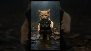 Kitten Comforts Puppy in the Rain &ndash; A Friendship That Melts Hearts😍🥹