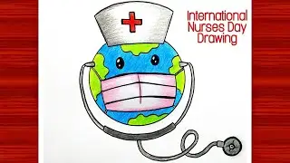 International Nurses Day Drawing|How To Draw a Poster On Nurses Day Easy For Kids Step By Step