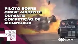 Piloto sofre grave acidente durante competição de arrancada