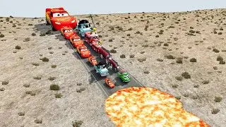 Big & Small McQueen &  Big & Small Monster McQueen , Giant Pit & Downhill Race – BeamNG.drive