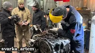 Сварка двигателя в сборе, чугун. 