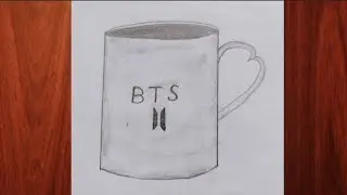 How to draw BTS cup | BTS  army cup drawing easy | BTS Cup 🍵 drawing |Cup drawing easy 