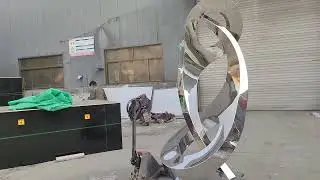 Large mirror stainless steel sculpture creative abstract hug design DZ-296 #outdoor #mirror