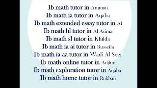 IB MATH IA INTERNAL ASSESSMENT TUTOR1
