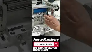 Semi-automatic Type C Battery Labeling Machine #labeling #packaging #machine