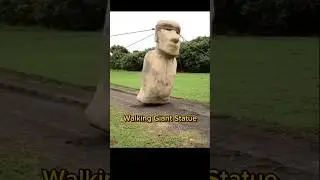 Giant stone statue 'Moai' Walked