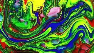 Abstract Surface Moving Swirling Liquid Paint Background Texture Marble Color | Stock Footage -