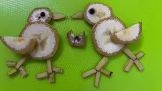 🍌SATISFYING BANANA FRUIT ART🐤 #satisfying #trending #fruit #art 