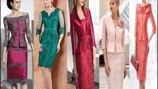 Gorgeous short satin tulle Mother&rsquo;s of the Bride Dresses With Jacket / evening midi Dress