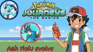Pokemon journeys|Ash riolu evolve into lucario.