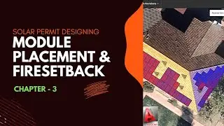 solar panel placement on roof & fire setback | solar pemit designing | autocad