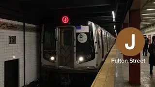 BMT Nassau Street Line: R160 J Train At Fulton Street