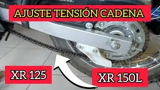 Como estirar tensar ajustar cadena de moto Honda XR 150 XR 125