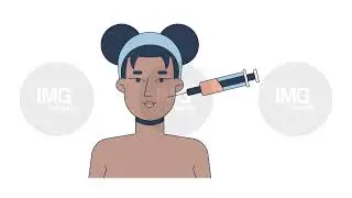 Black woman receiving cosmetic injection for cheek filler 2D animation