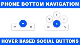 Phone navigation - Hover based social buttons and animated navigation