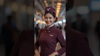 Airline Staff Style | purple Uniform Edition|😍|💖 | #shorts  #aviation   #usa   #flightattendant
