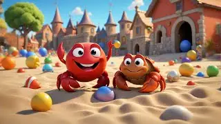 Three Little Crabs Build a Castle | Beach Adventure Song for Kids | Nursery Rhymes