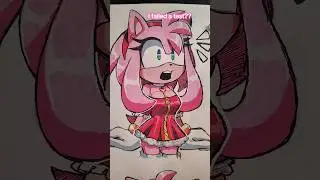 There's literally no purpose to this video I just wanted to draw my design of Amy 😭 #amyrose #sonic