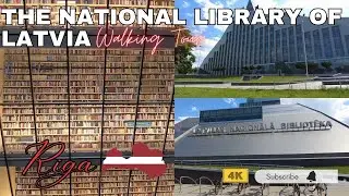 Внутри Национальной библиотеки Латвии, пешеходная экскурсия, Латвия [4k]