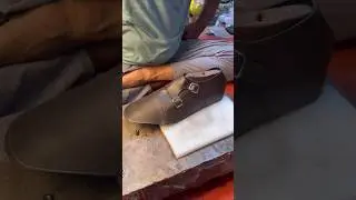 MAKING CLASSIC MONK IN NAPPA LEATHER. #leathercraft #handmade #shoemaking #craftsmanship #shorts