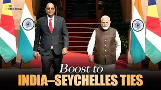 PM Modi meets Seychelles President Dr. Patrick Herminie at Hyderabad House, New Delhi