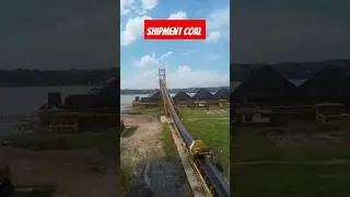 Coal Mining Shipping at Barge Loading Conveyor