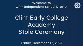 Fall 2025 CECA Stole Ceremony