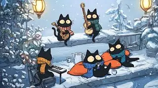 Relaxing Winter Jazz – Peaceful Cat Café Vibes